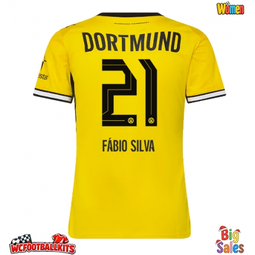 Borussia Dortmund Fabio Silva #21 Replica Home Stadium Shirt for Women 2026-27 Short Sleeve